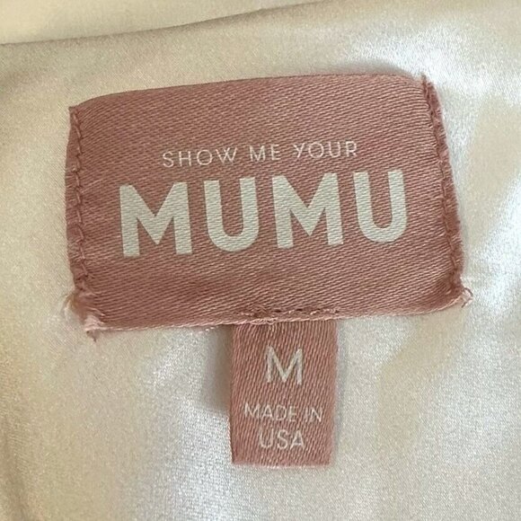 Show Me Your Mumu Jasmine White Satin Halter Maxi Dress Size Medium - Picture 9 of 11